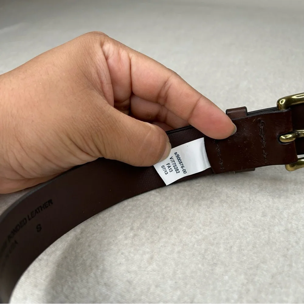 GAP Brown Leather Belt with Gold Buckle